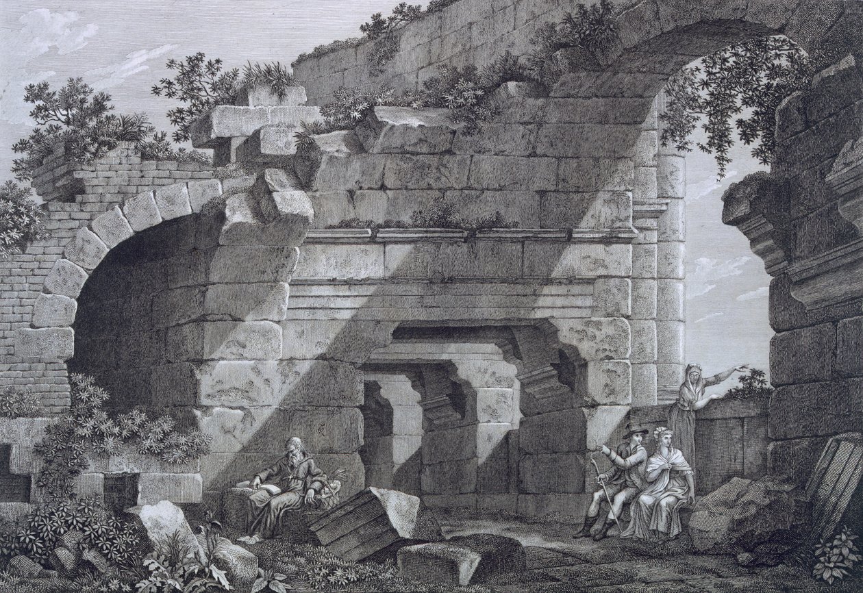 Galerías del segundo nivel del anfiteatro en Nimes, de Antiquités de la France: Vol I, Monuments de Nimes de French School