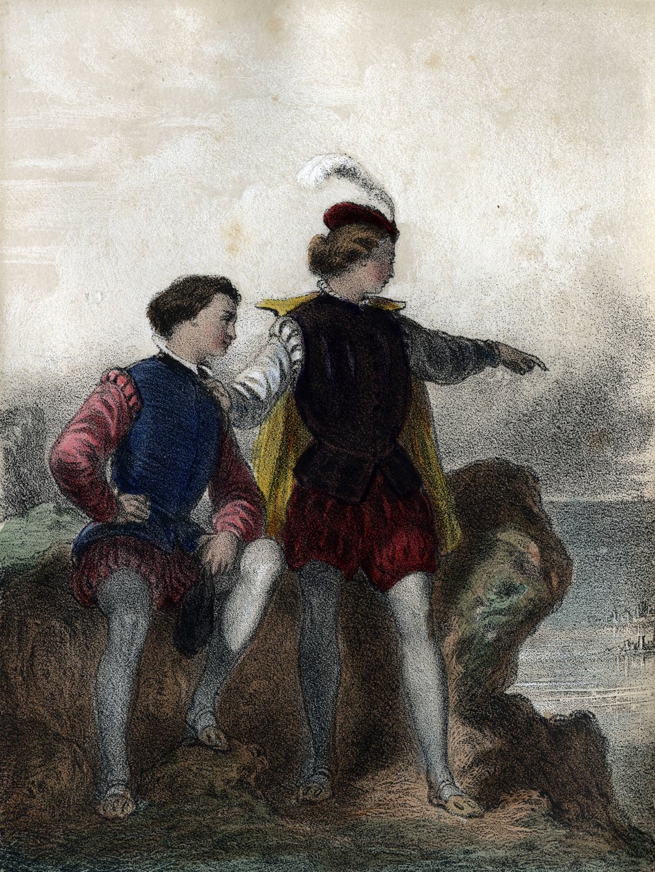 ¿Ves? dijo Gustave Wasa (Gustave I Vasa: 1495 - 1560) a Sturce, mostrándole el punto negro en el horizonte (la flota danesa de Christian II yendo a Suecia) - en "Los niños ilustres - cuentos históricos" por Madame Eugenie Foa de French School