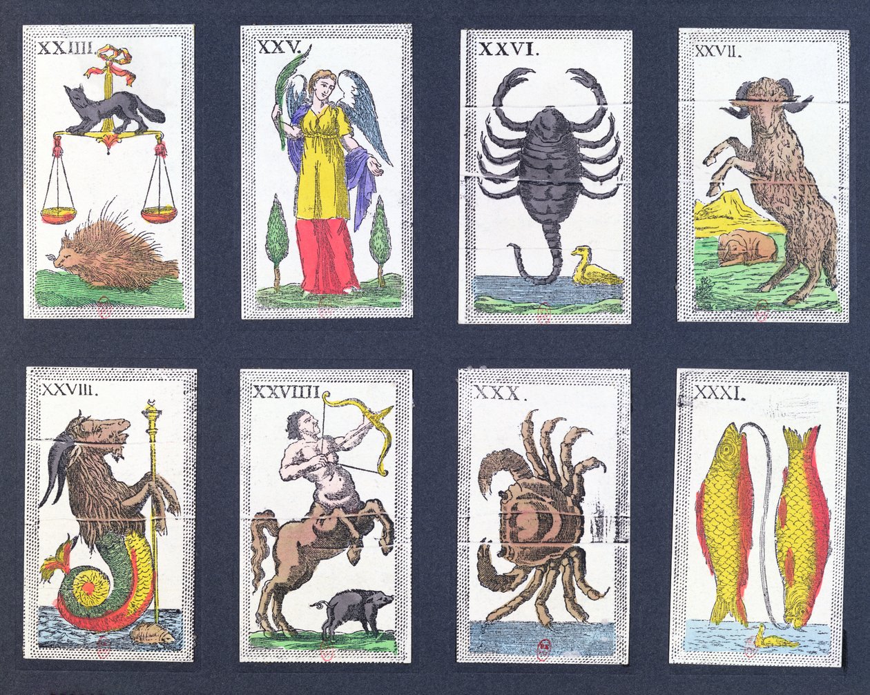 Selección de cartas de tarot astrológicas de French School