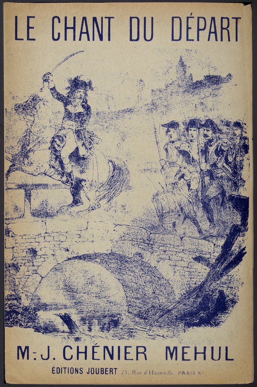 Portada de la partitura de "Le chant du départ" letra de Chénier, música de Mehul de French School