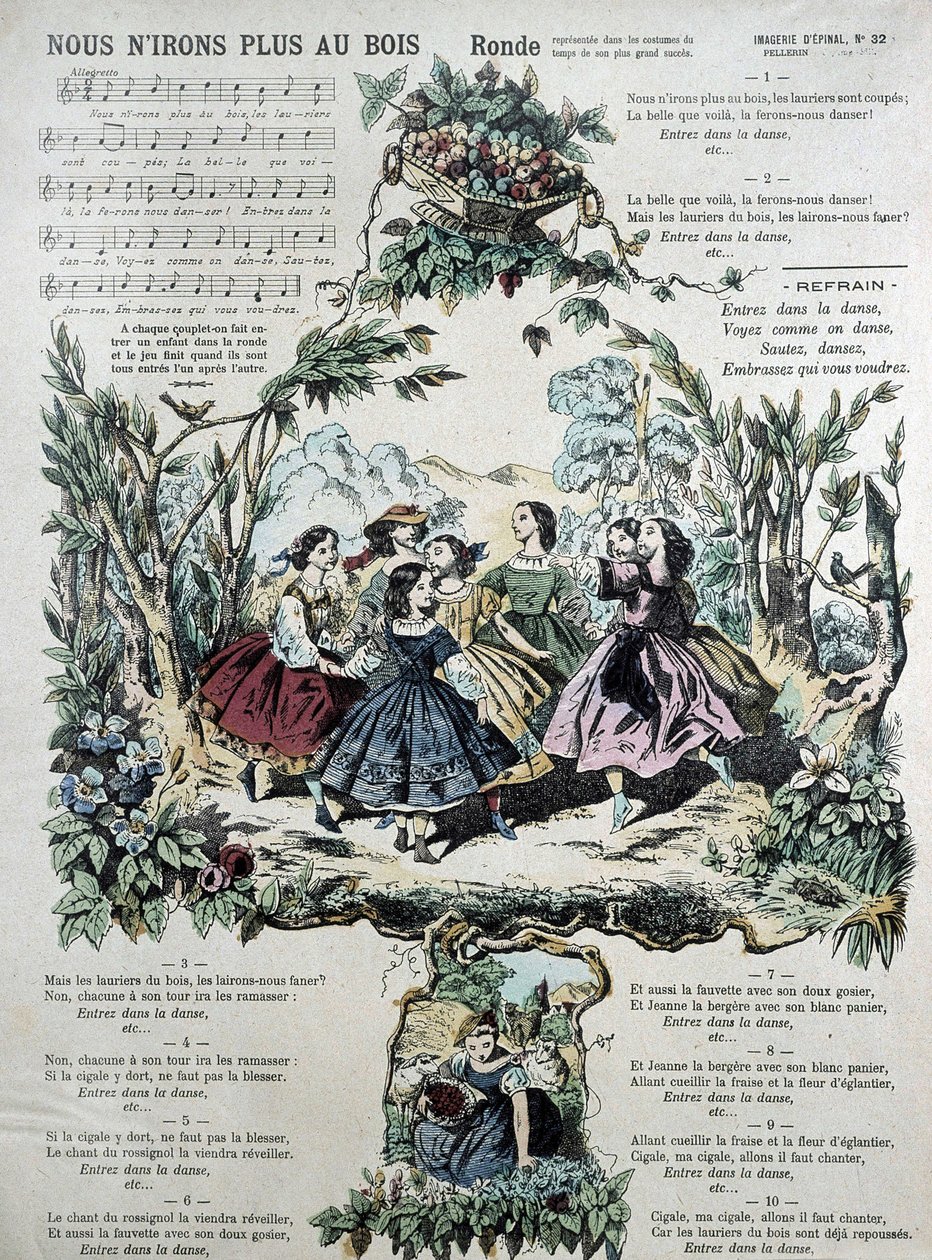 Partitura de la canción popular "Nus n