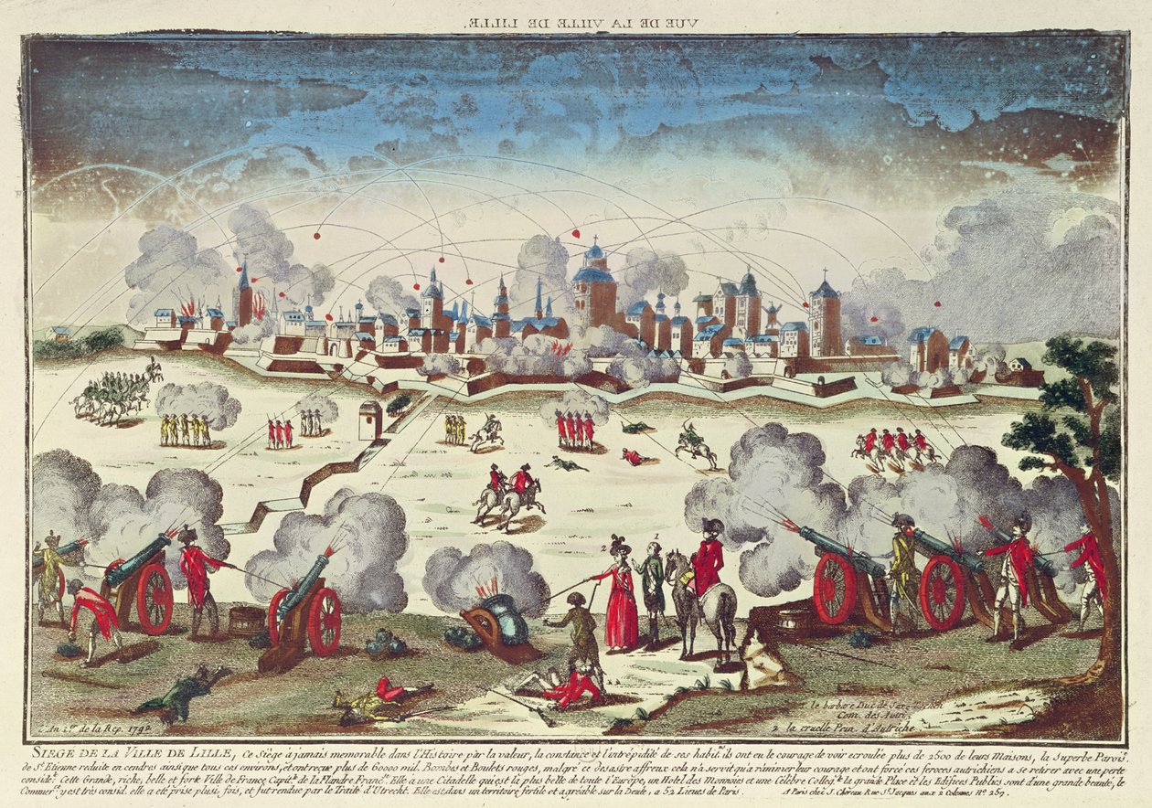 Asedio y Bombardeo de Lille por Alberto de Sajonia-Teschen, septiembre-octubre 1792 de French School