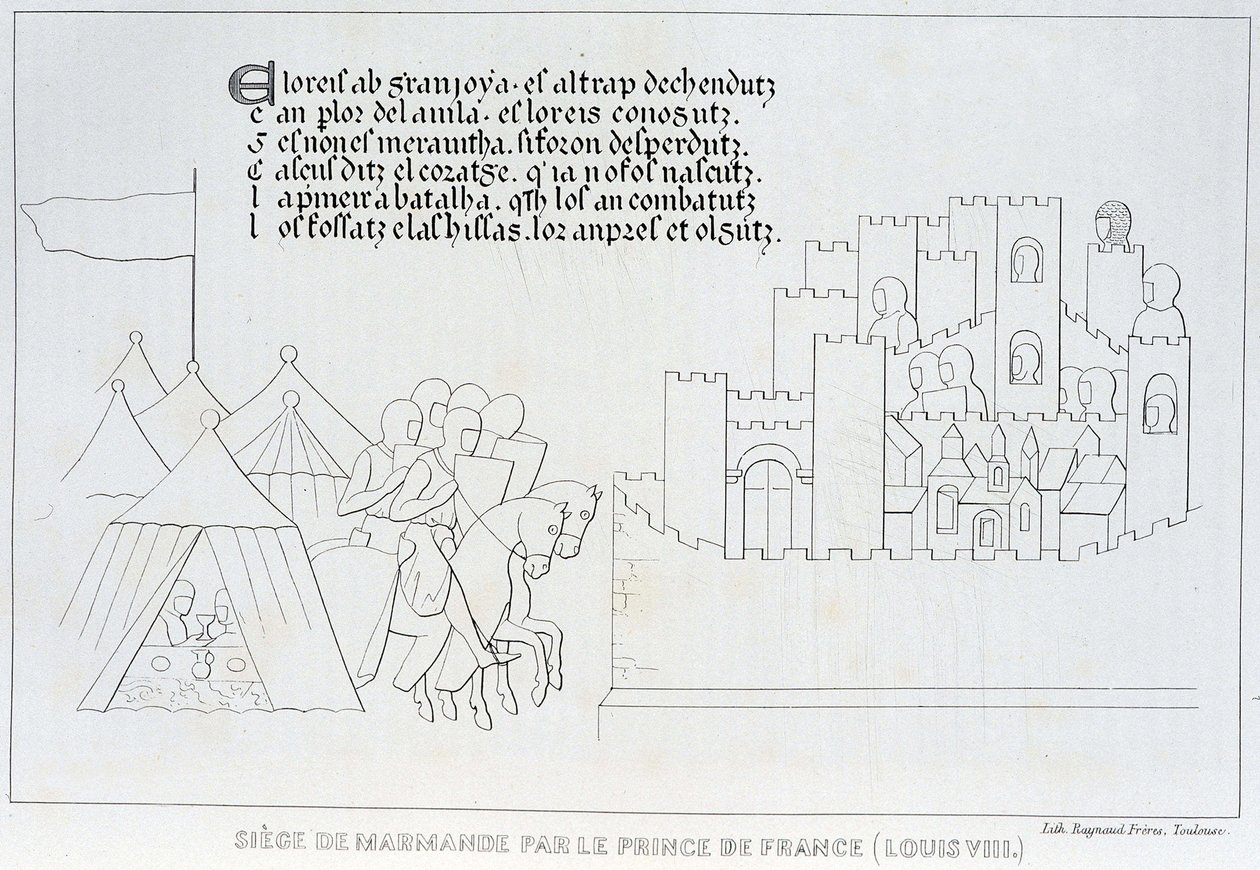 Sitio de Marmande por Luis VIII de French School