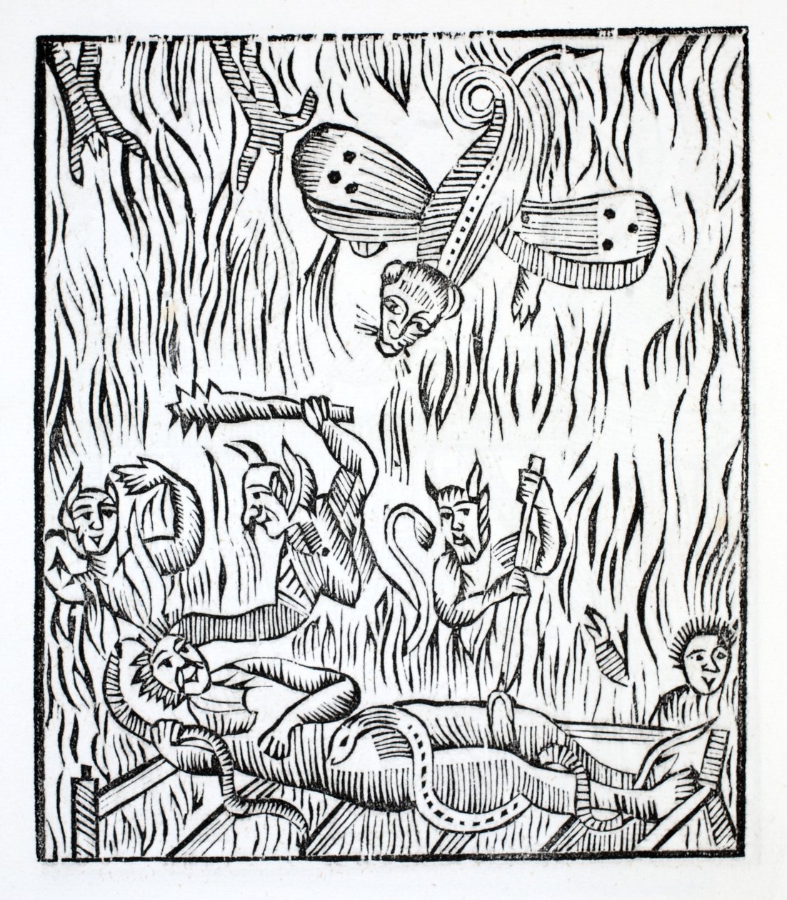 Pequeño dibujo del estado infeliz de un alma condenada de French School