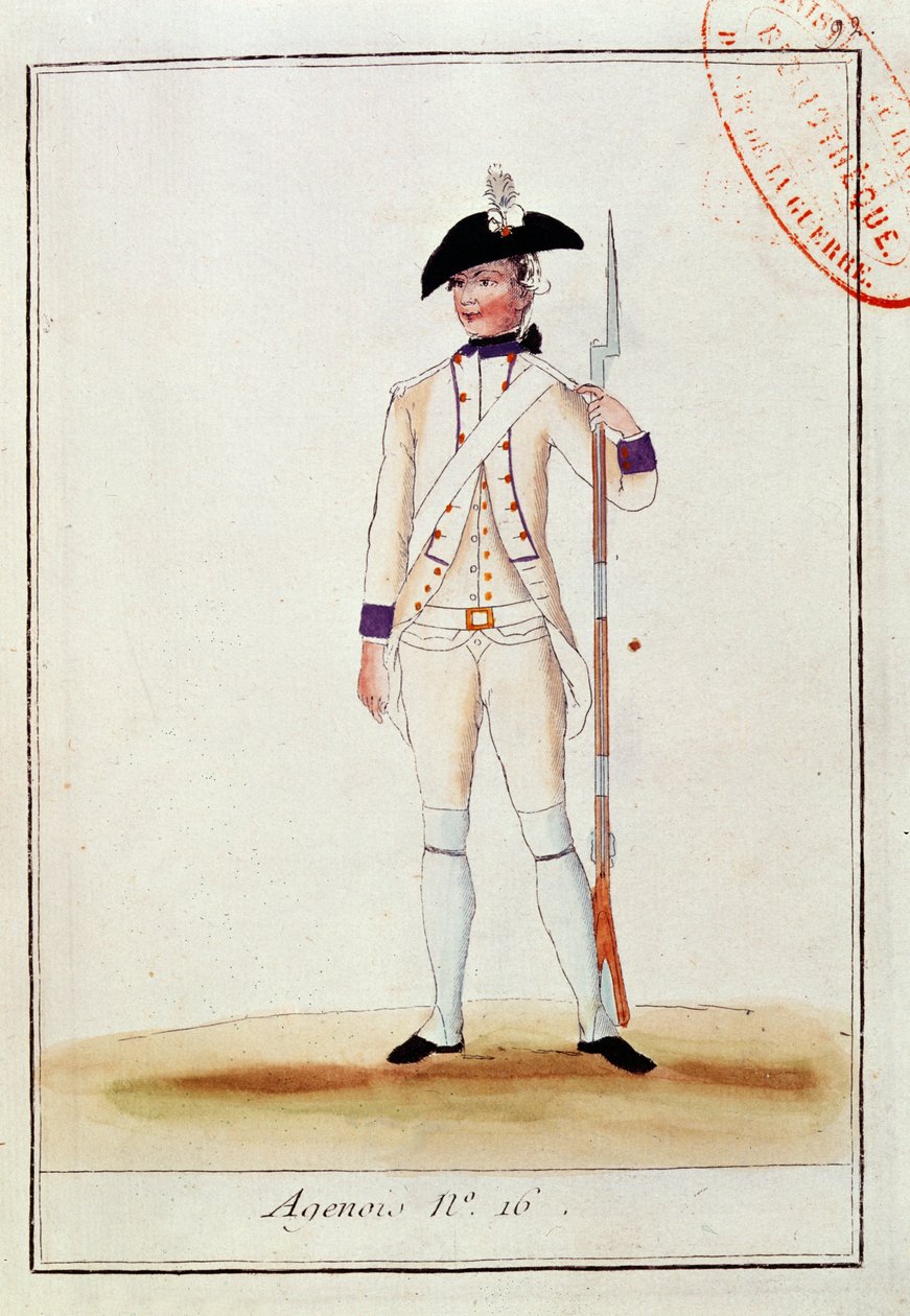 Soldado del Regimiento de Infantería Agenois, c.1780 de French School