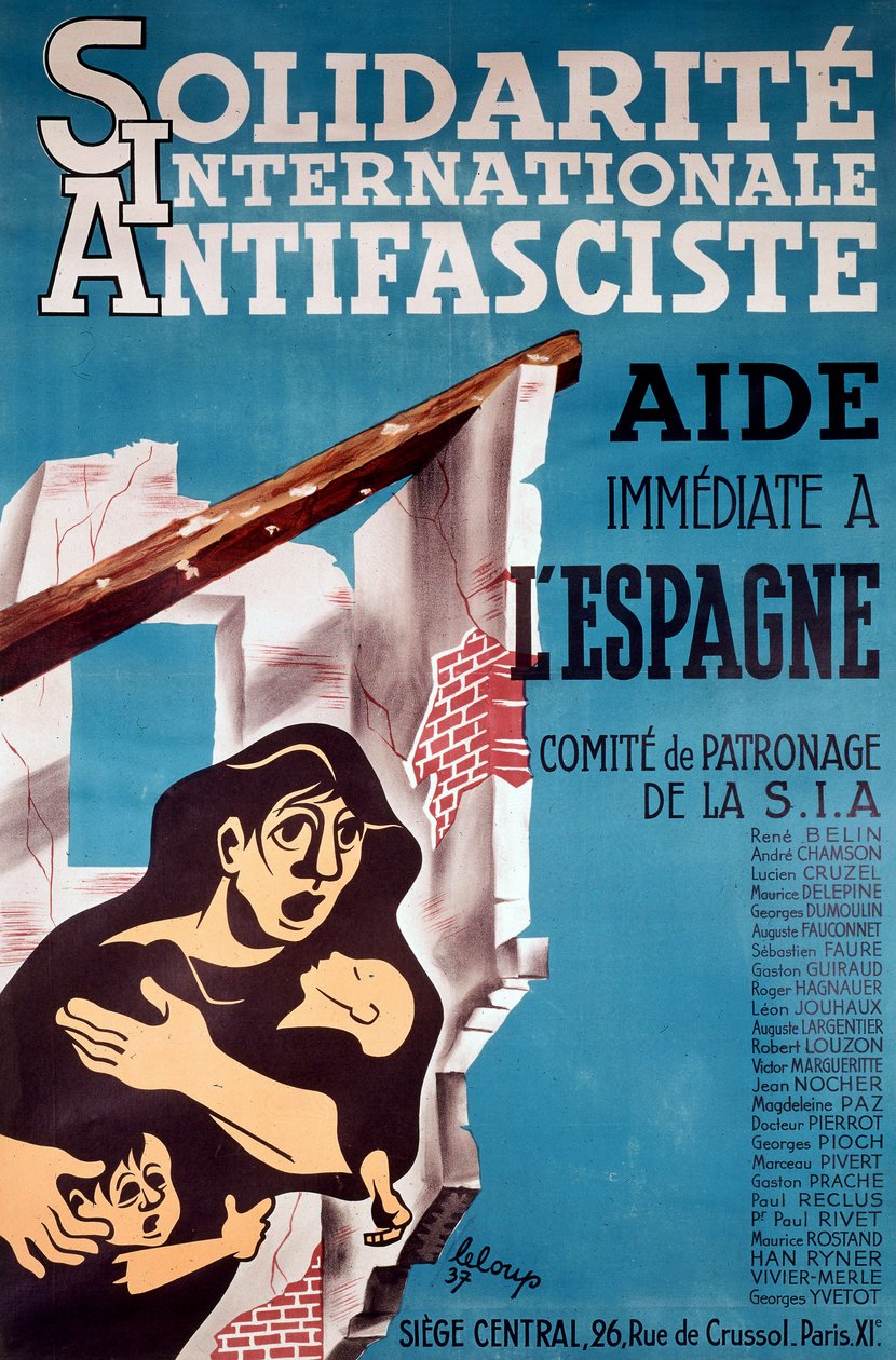 Solidarite Internationale Antidasciste", Cartel antifascista de French School
