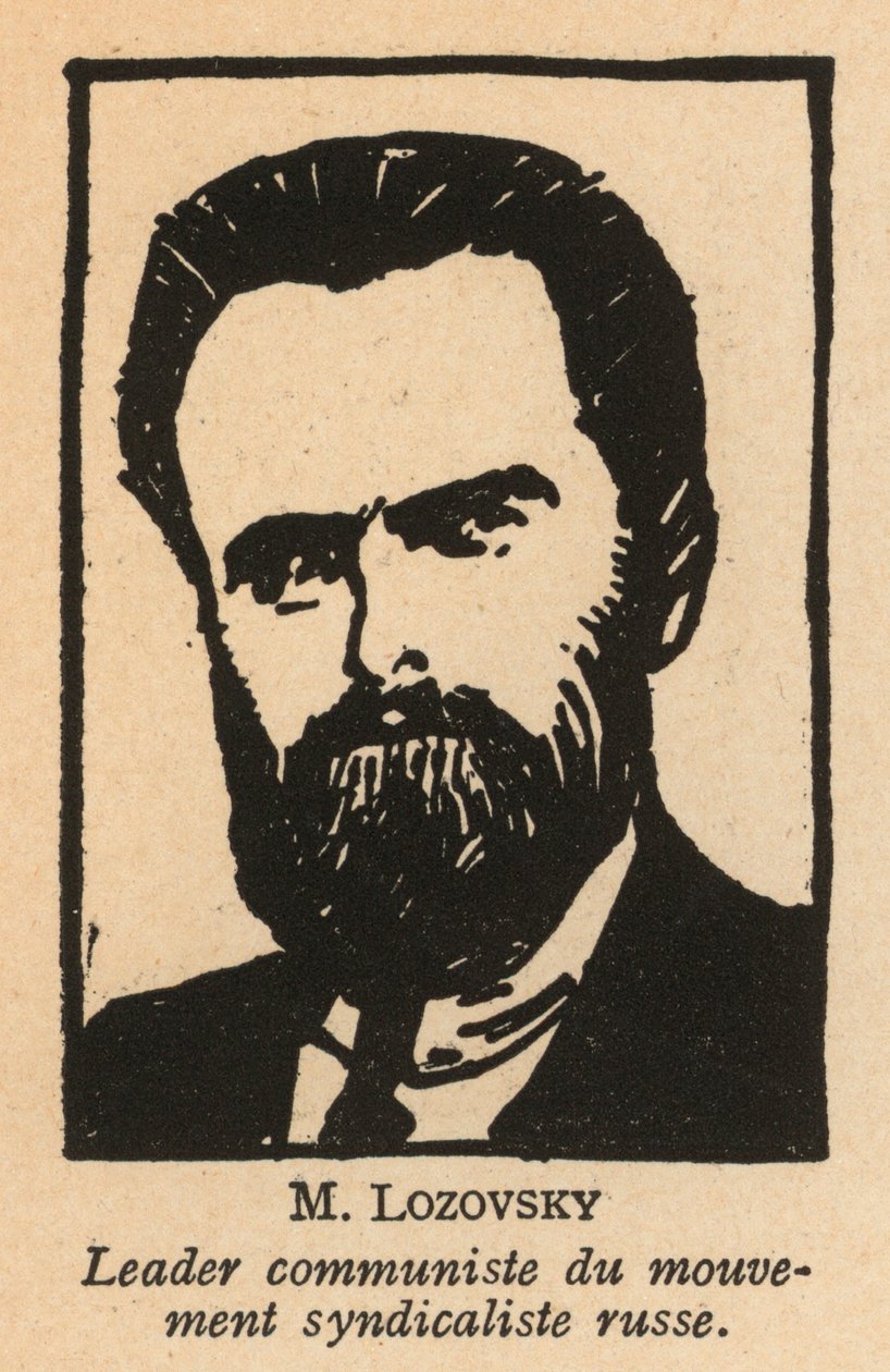 Salomón Lozovski, revolucionario bolchevique ruso y político soviético, Secretario General de la Internacional Sindical Roja (Profintern) (lito) de French School