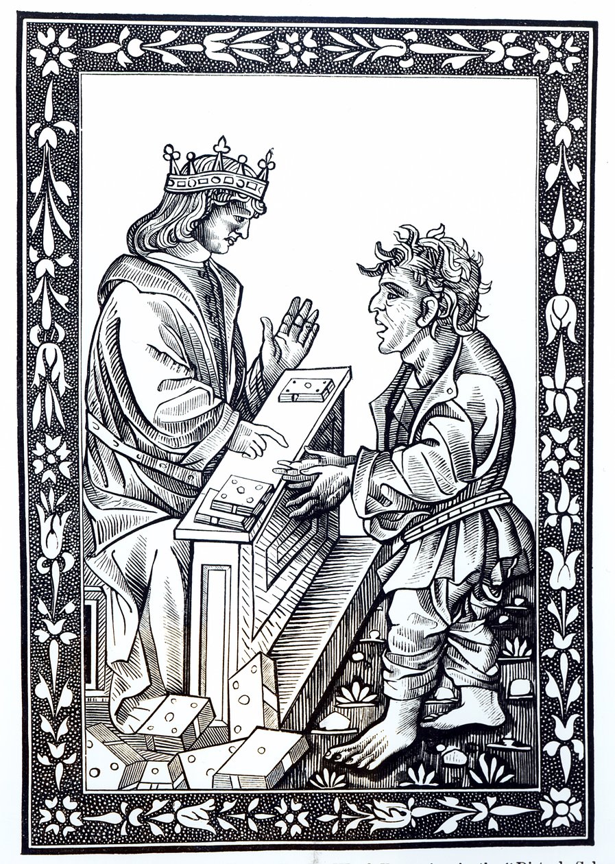 Salomón y Marcoul, ilustración de Ciencia y Literatura en la Edad Media y Renacimiento, escrita y grabada por Paul Lacroix, 1878 de French School