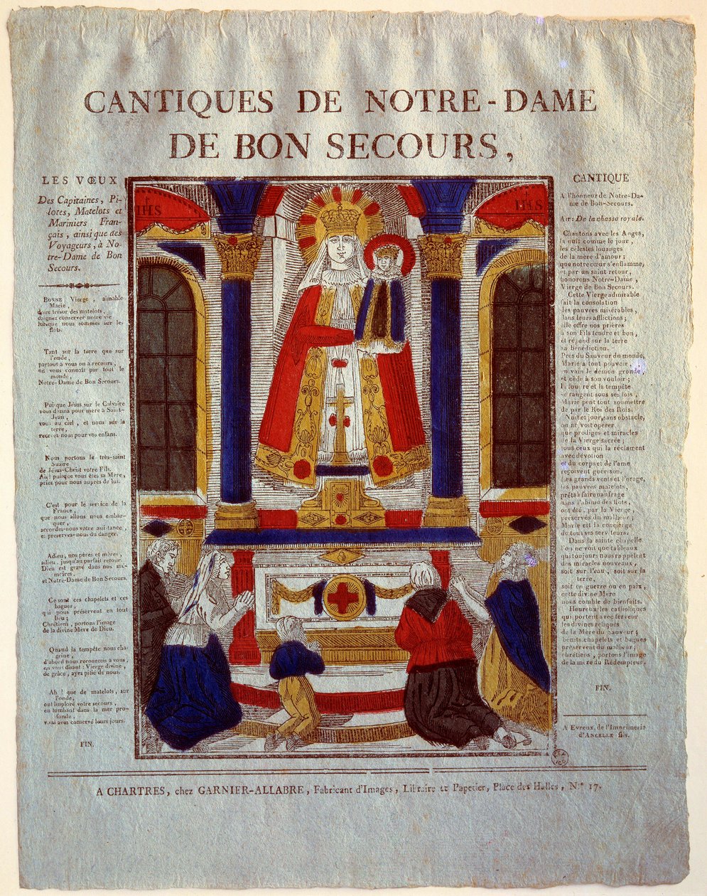 Canto de Nuestra Señora del Buen Socorro. Grabado del siglo XIX. París, Museo de Artes y Tradiciones Populares de French School