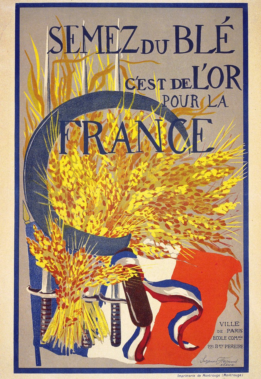 Sembrar trigo es oro para Francia - cartel de French School