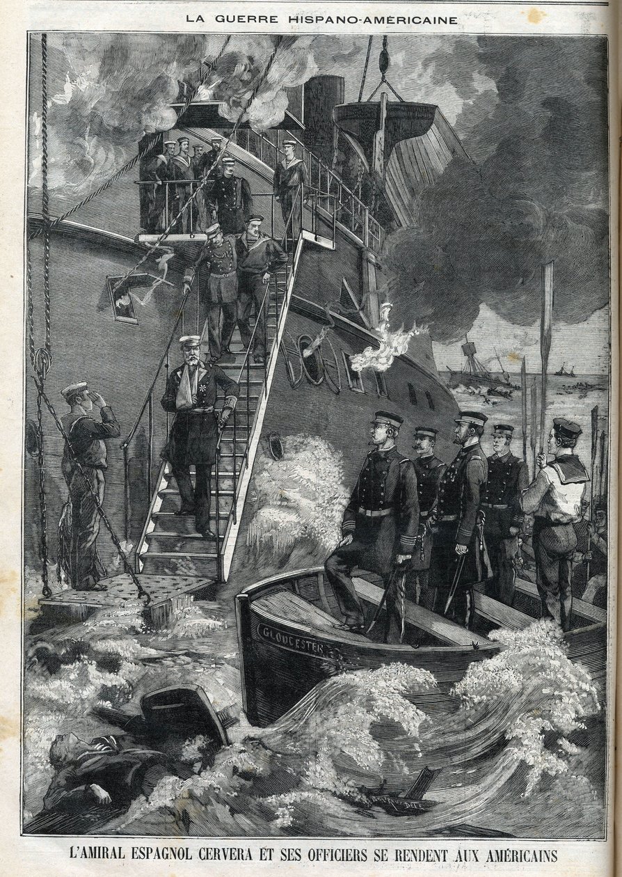 El almirante español Cervera y sus oficiales se rindieron a los estadounidenses. La guerra de independencia de Cuba, que estaba bajo dominio español, estalló en 1895, y los cubanos pidieron a los estadounidenses que intervinieran. Así comenzó y terminó la  de French School