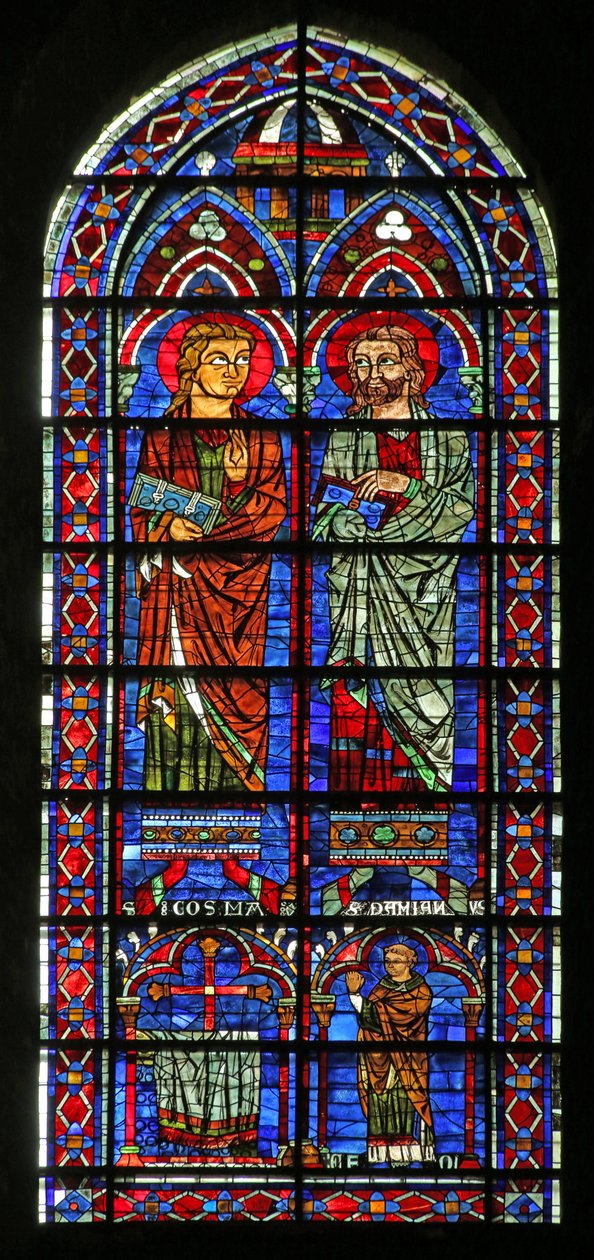 San Cosme y San Damián; sacerdote donante Geoffrey de French School