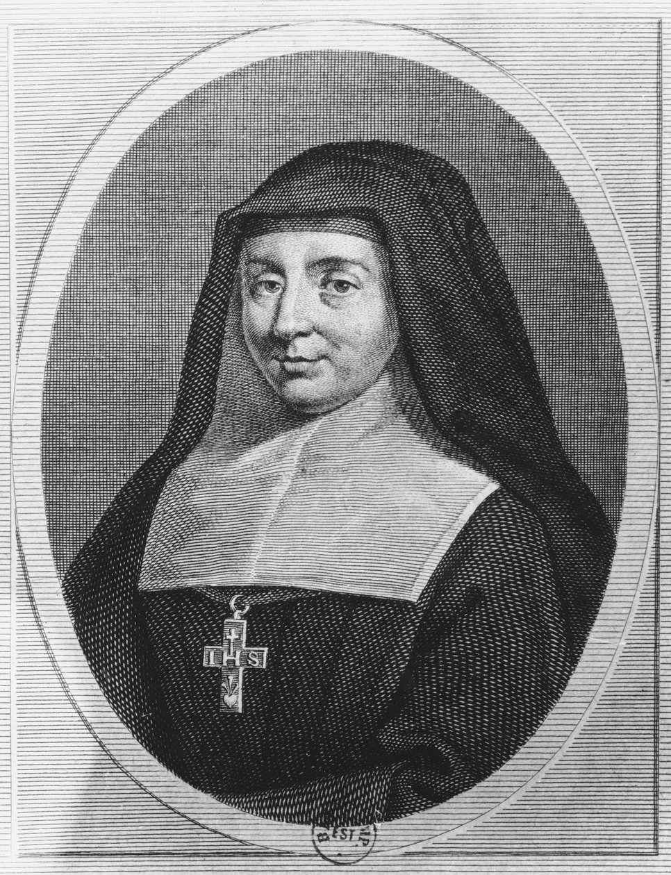 Santa Juana Francisca de Chantal (grabado) de French School