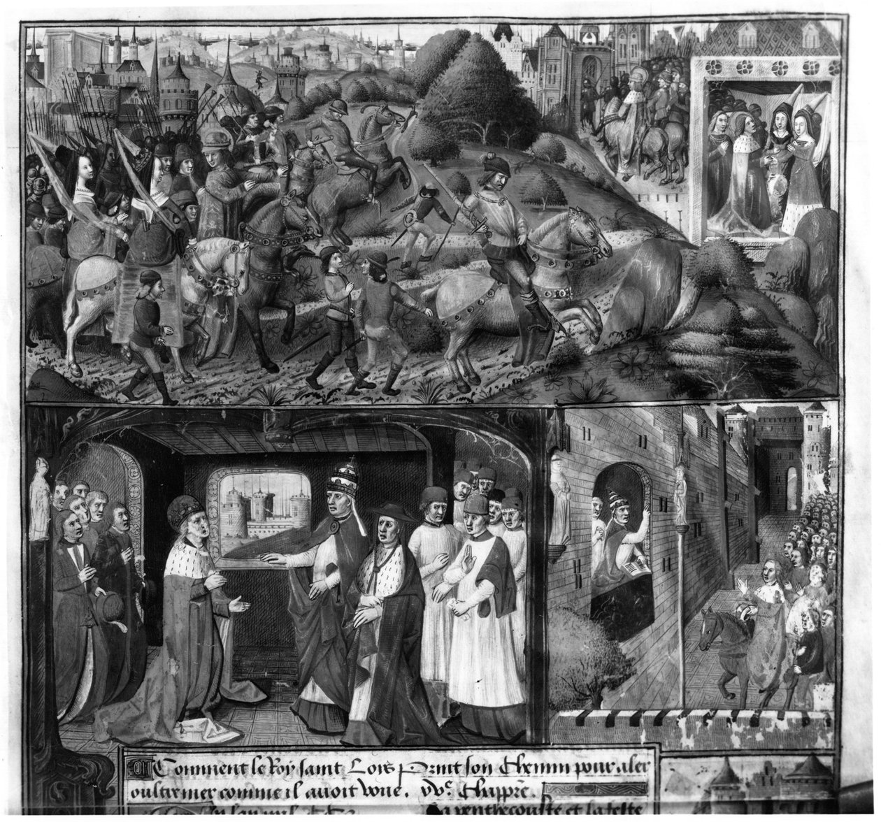San Luis (1214-70) partiendo para la Cruzada de French School
