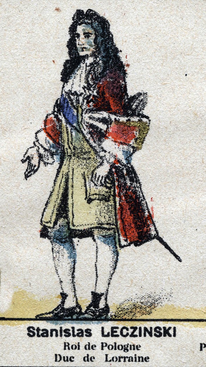 Stanislas I Leszczynski (1677-1766), Duque de Lorena y Bar, Rey de Polonia. En “Galería de Reyes y Reinas de Francia y personajes ilustres de 1643 a 1895” Imagen de Epinal de French School