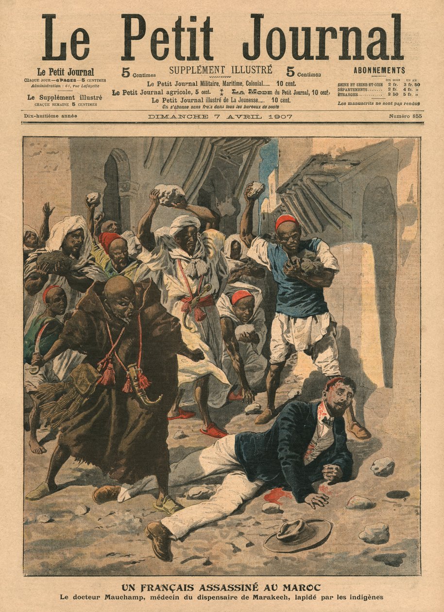 Lapidación del doctor francés Mauchamp en Marruecos, ilustración de 