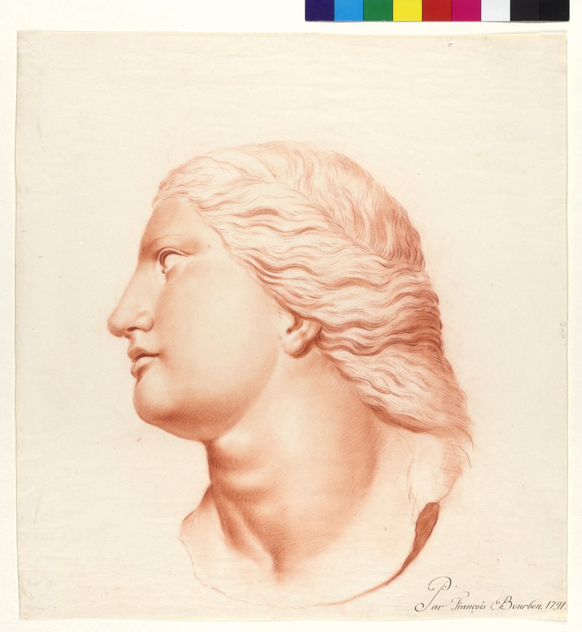 Estudio basado en una estatua (hija de Niobe) de French School