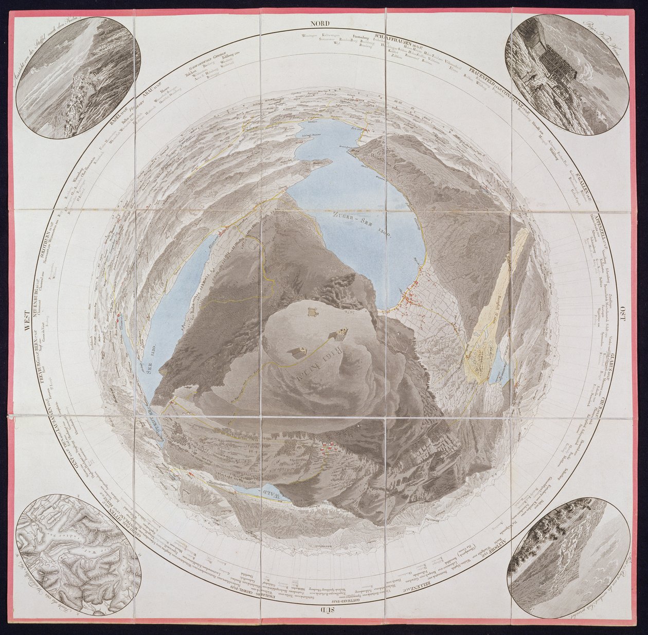 Cumbre de Kulm, Mont Rigi, de Guide des Voyageurs sur le Mont Rigi, por Col. Pfyffer de Wyer, publicada en 1823 de French School