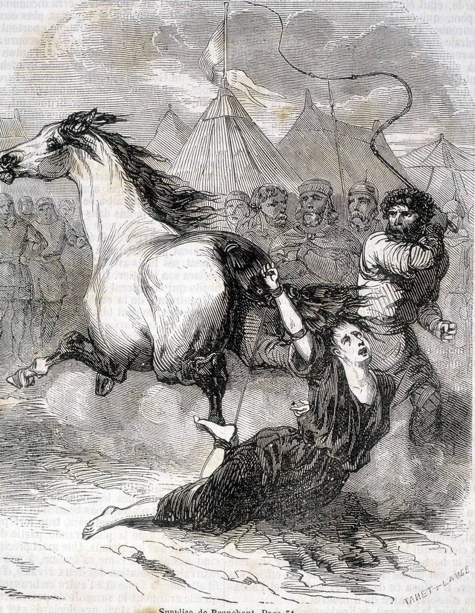 Suplicio de Brunehaut (o Brunehilde) (613) - en 