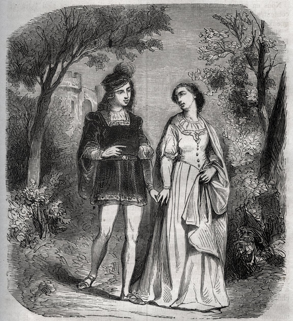 A veces caminaban juntos en el parque: Francesca de Rimini de French School
