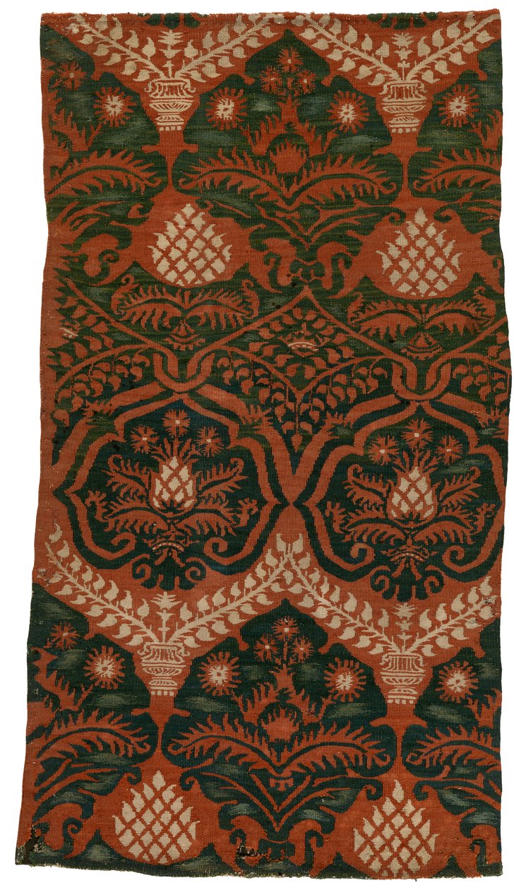 Fragmento de tapiz con motivos damasquinados, francés o alemán, fabricado en el siglo XVI (lana) de French School