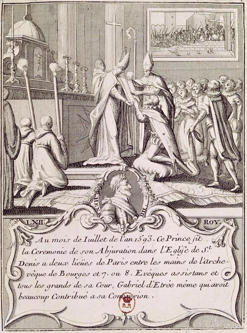 La abjuración de Enrique IV (1553-1610) en St. Denis, julio de 1593 de French School