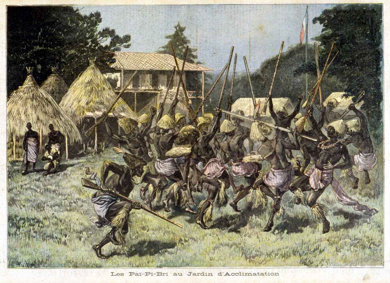 Los africanos Pai-Pi-Bri en el Jardín de Aclimatación - en "Le Petit Journal" del 05/08/1893 de French School