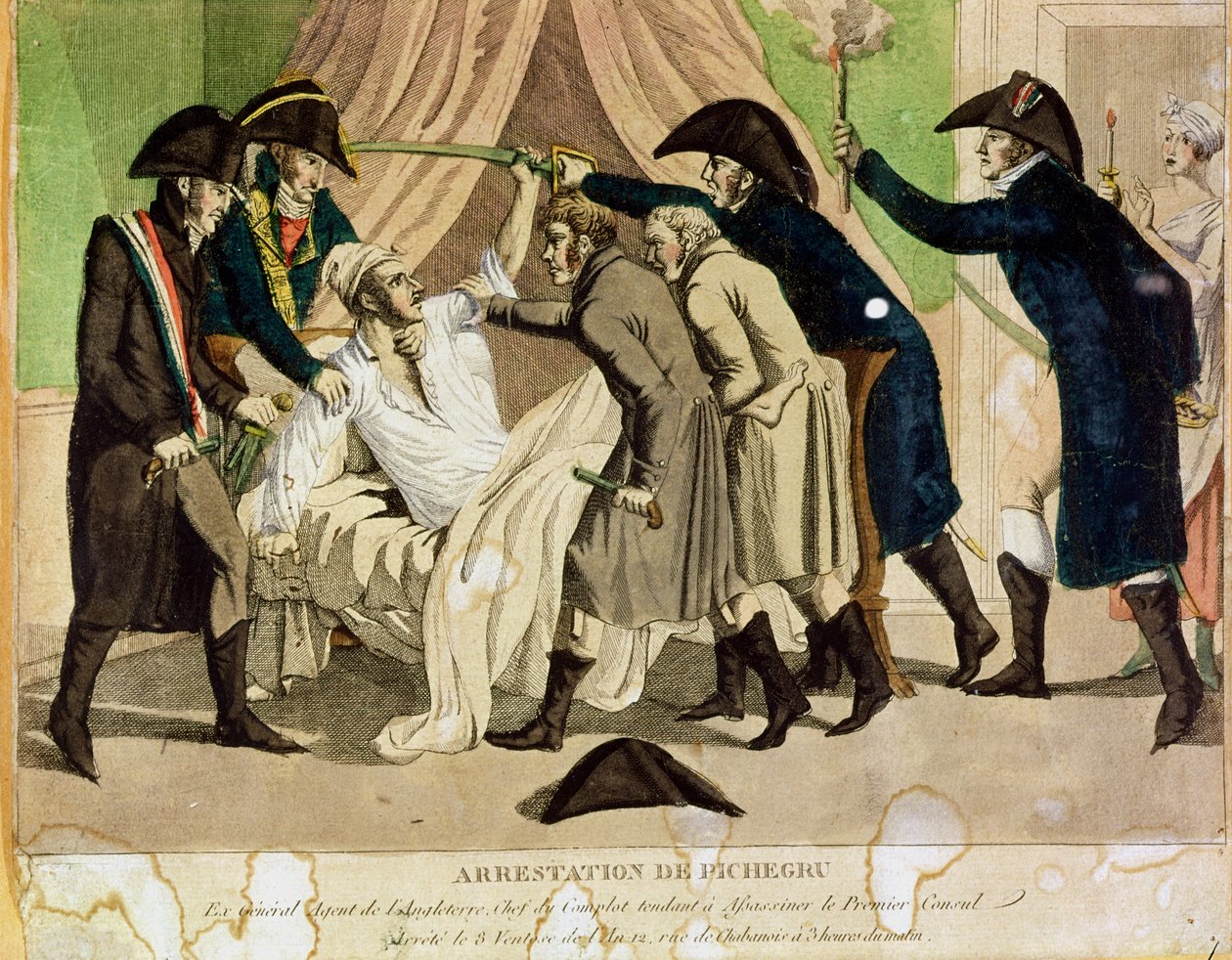 El arresto del General Charles Pichegru (1761-1804) principios del siglo XIX de French School