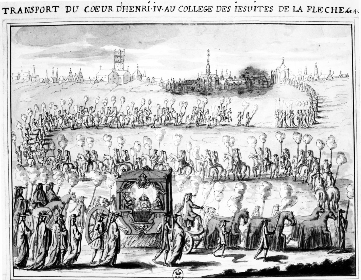 La llegada del corazón de Enrique IV al Colegio de La Flèche el 4 de junio de 1610 de French School