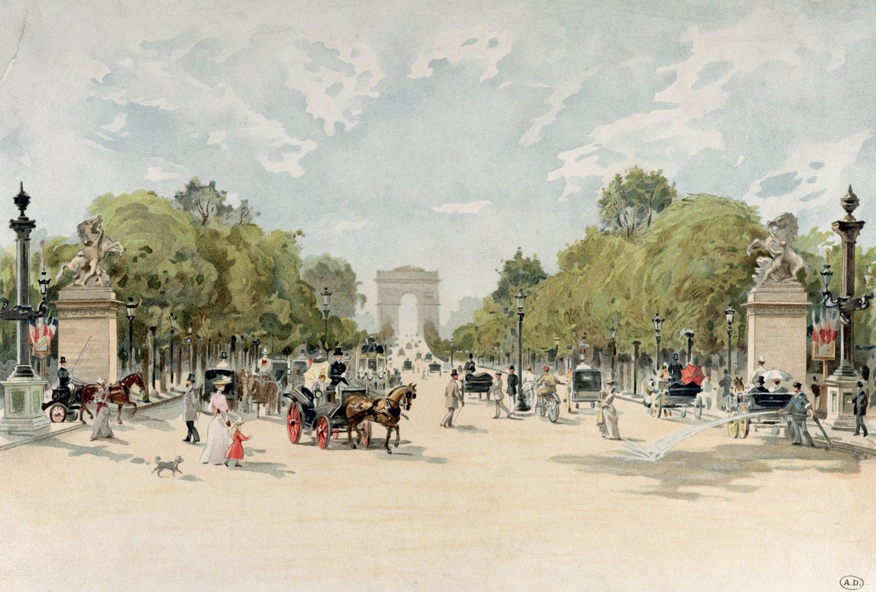 La Avenida de los Campos Elíseos, c.1895 de French School