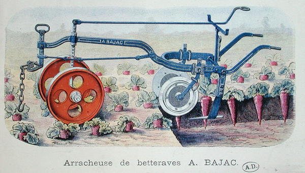 La máquina Bajac para levantar remolacha, c.1900 de French School