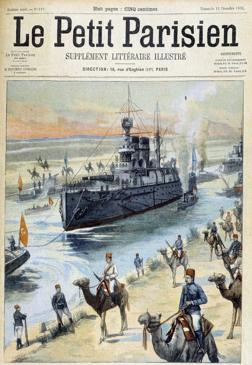 El escuadrón báltico cruza el Canal de Suez - en “Le Petit Parisien” del 11/12/1904 de French School