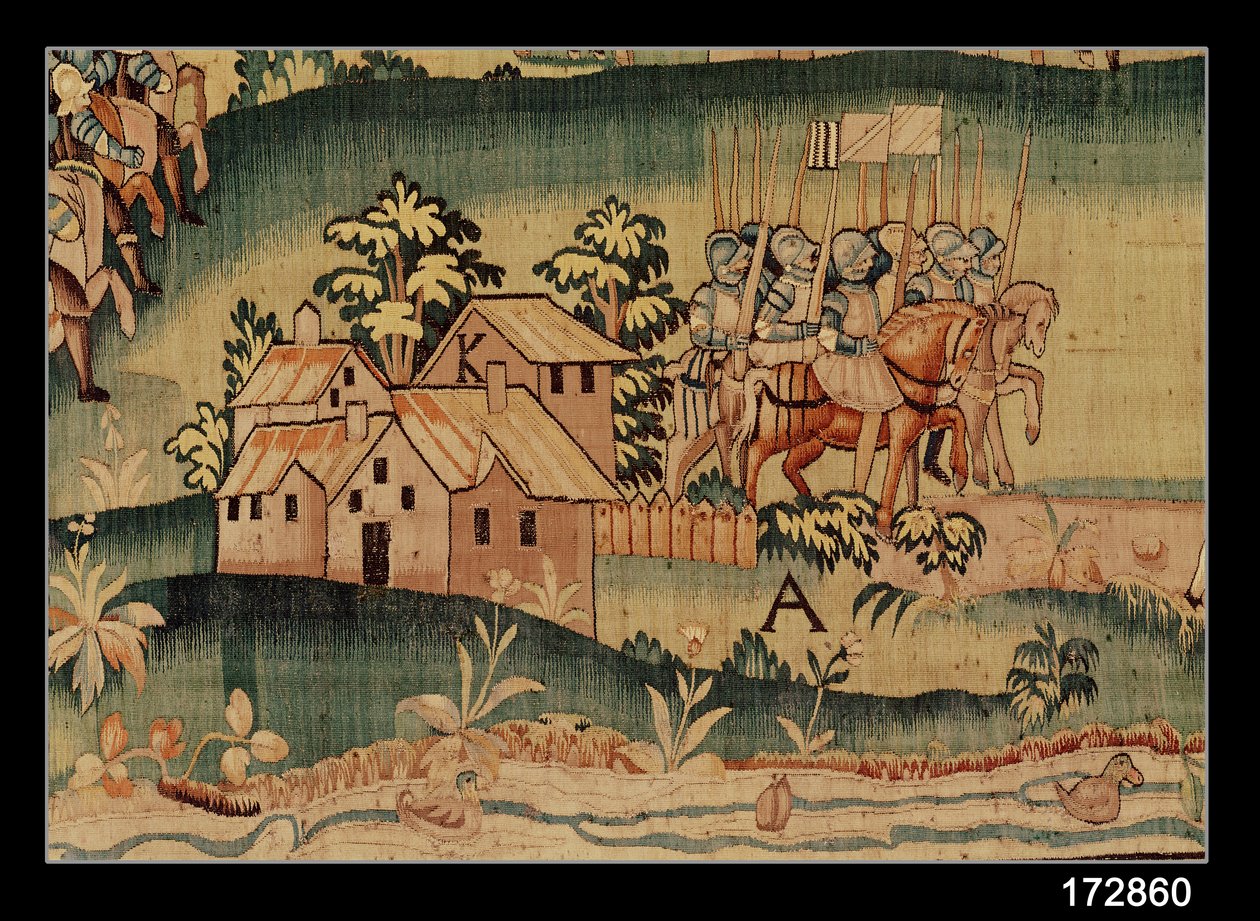 La Batalla de Jarnac, el Encuentro de los Dos Ejércitos el 13 de marzo de 1569 (detalle) de French School