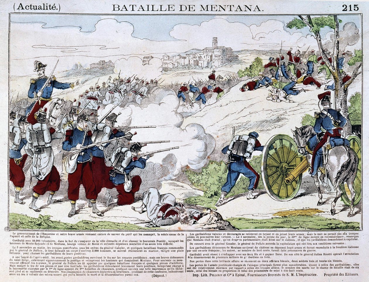 La batalla de Mentana el 3 de noviembre de French School