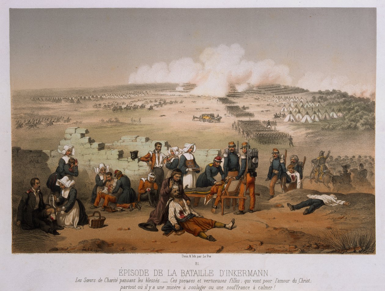 La Batalla de Inkermann el 5 de noviembre de 1854, de War in the Crimea, publicado por Lemercier et Cie, París, 1856 de French School