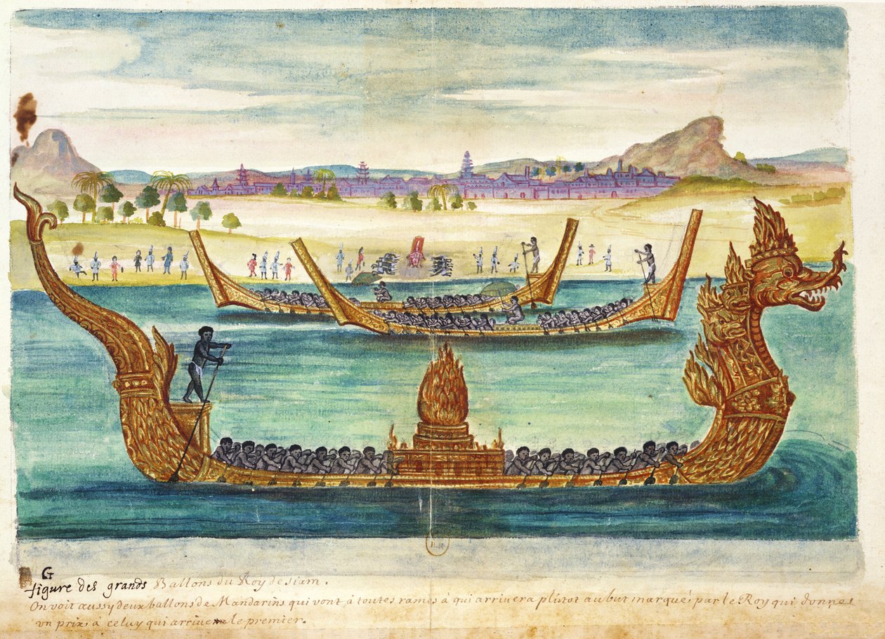 Los barcos del rey de Siam, de una cuenta de los jesuitas en Siam, 1688 de French School