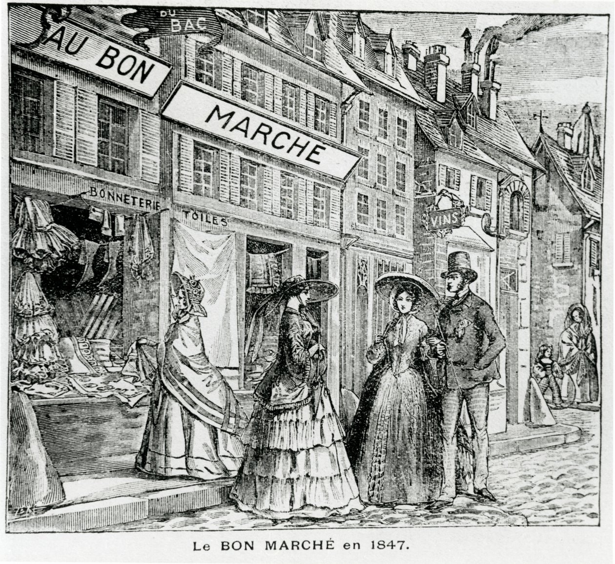 La tienda Bon Marché en la rue du Bac, París en 1847 de French School