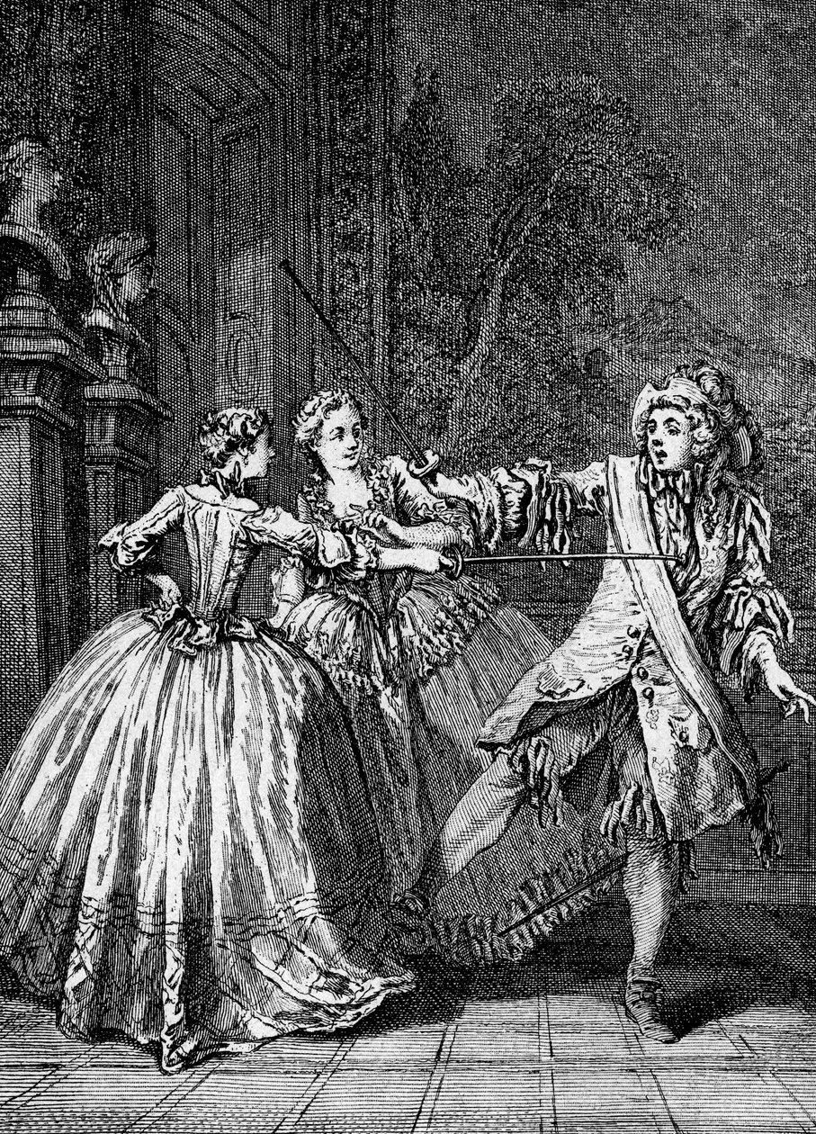 El burgués gentilhombre, ilustración de un libro de obras de Molière, 1896 de French School