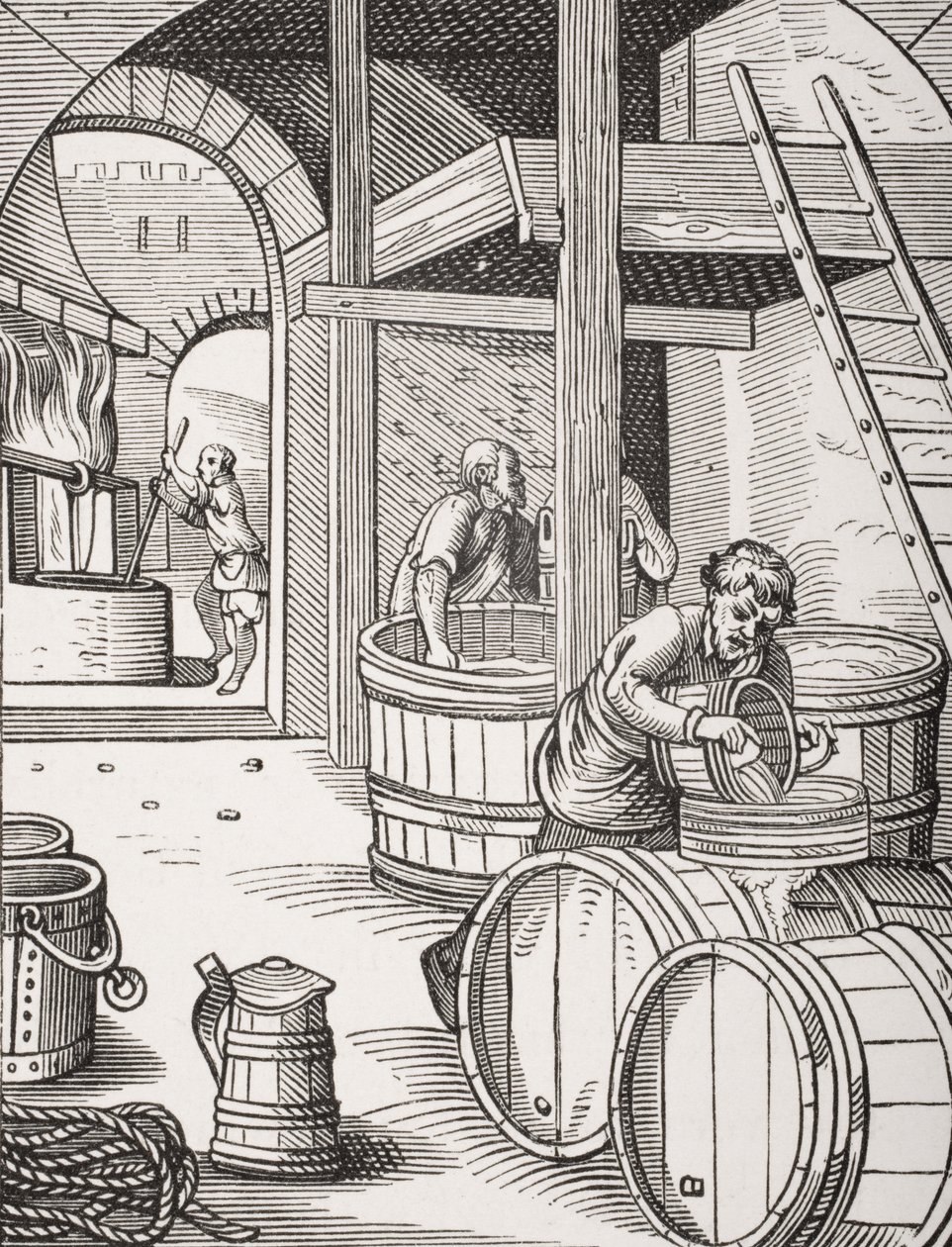 El cervecero, según una ilustración del siglo XVI dibujada y grabada por Jost Amman (1539-91) de 