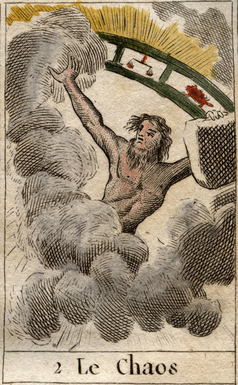 El dios del Caos representado con una pieza del zodiaco. De 