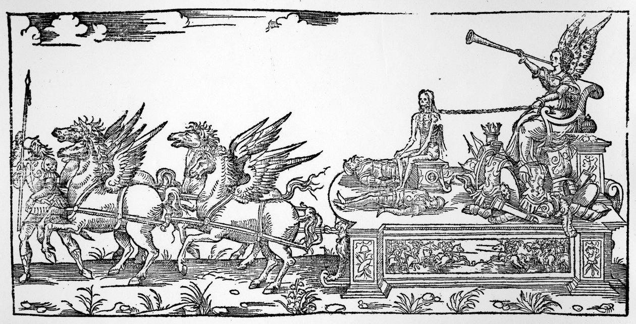 El Carro de la Fama, parte del Triunfo de Enrique II, publicado en 1551 de French School