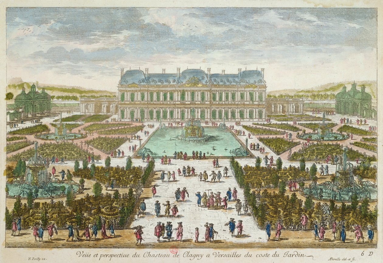El Chateau y el Jardín de Clagny en Versalles de French School