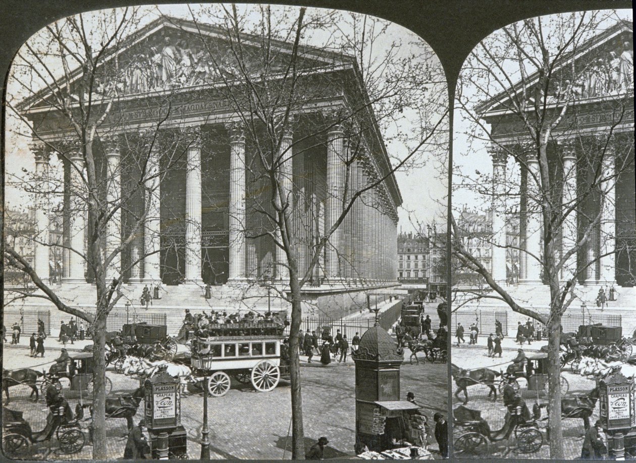 La Iglesia de La Madeleine, París, vista estereoscópica, c.1860-70 de French School