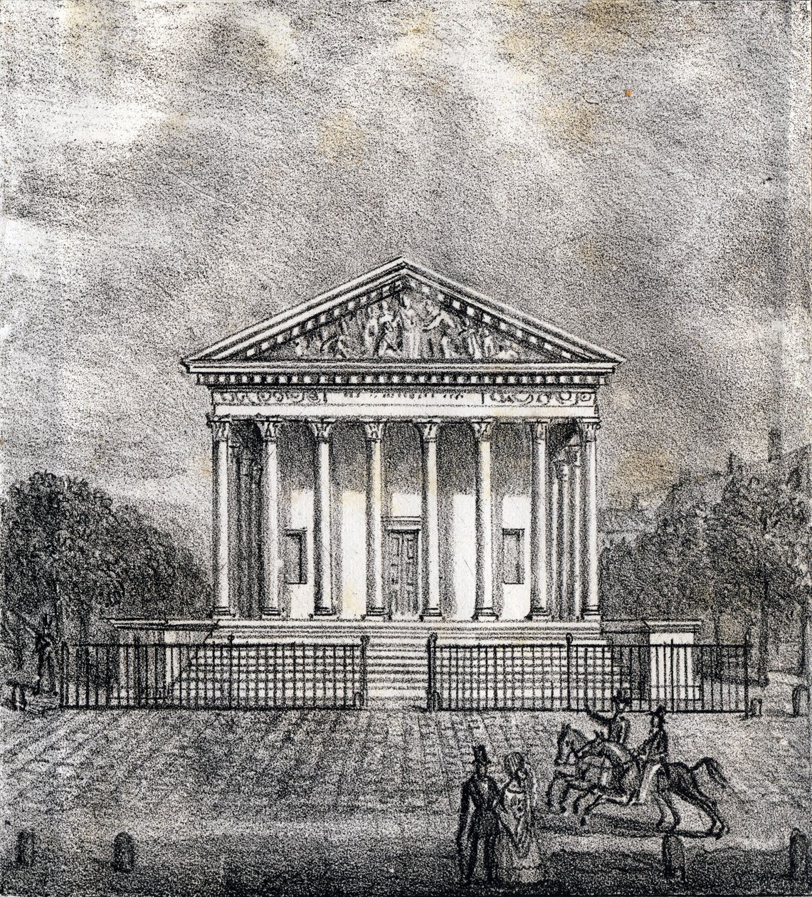 Iglesia de la Madeleine - "Alphabet Picturesque des Monumens de Paris" c.1840 (grabado) de French School