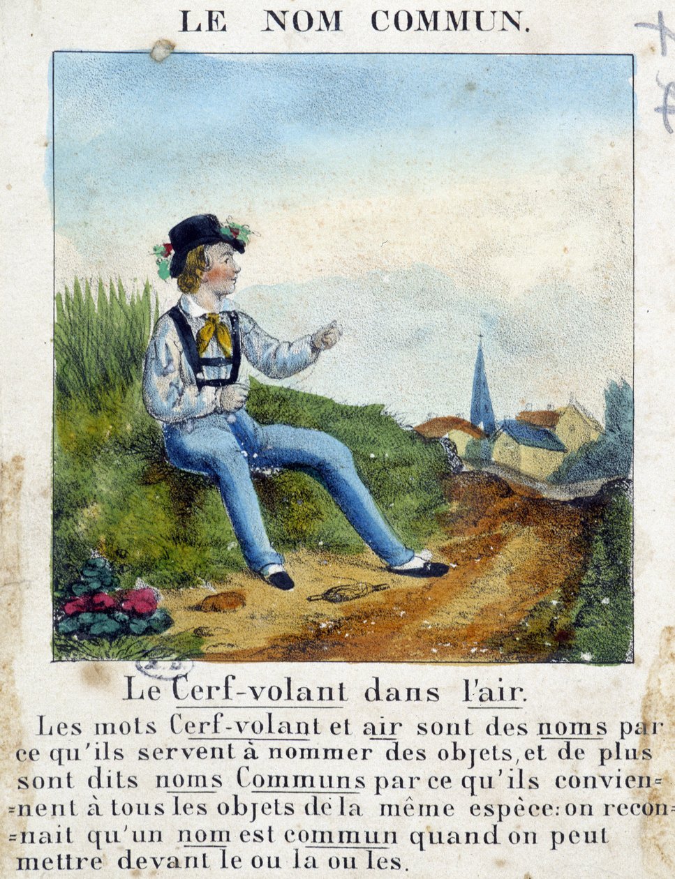 El Nombre Común (Niño sosteniendo una cometa) - en “La gramática en imágenes” de French School