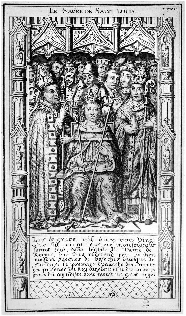 La Consagración de San Luis en 1226, siglo XVI-XVII de French School