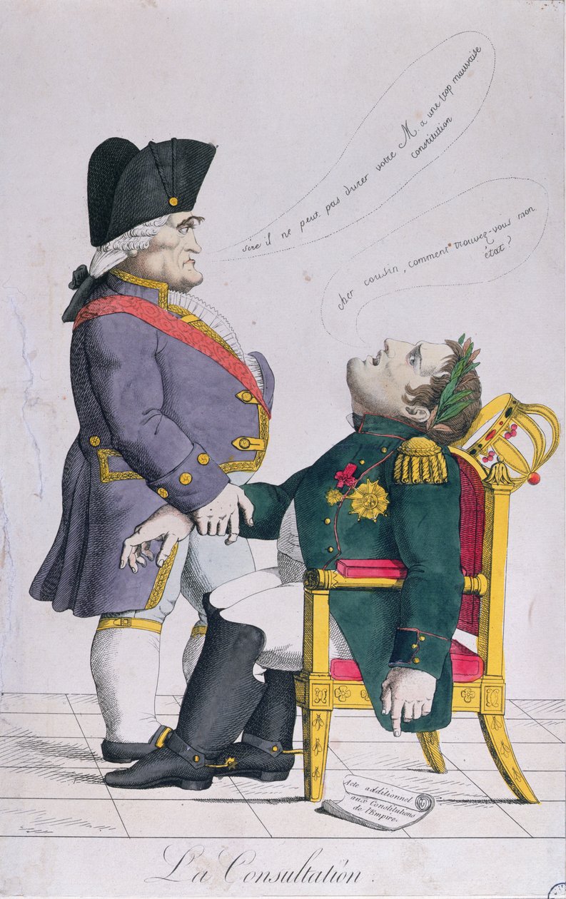 La Consulta, caricatura de Cambaceres (1753-1824) y Napoleón (1769-1821) c.1810-14 de French School