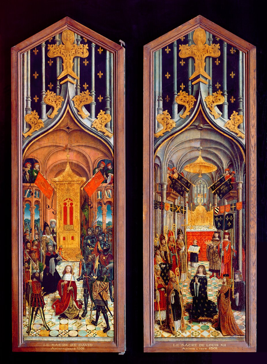 La coronación de David y Luis XII (1462-1515) 1501 de French School