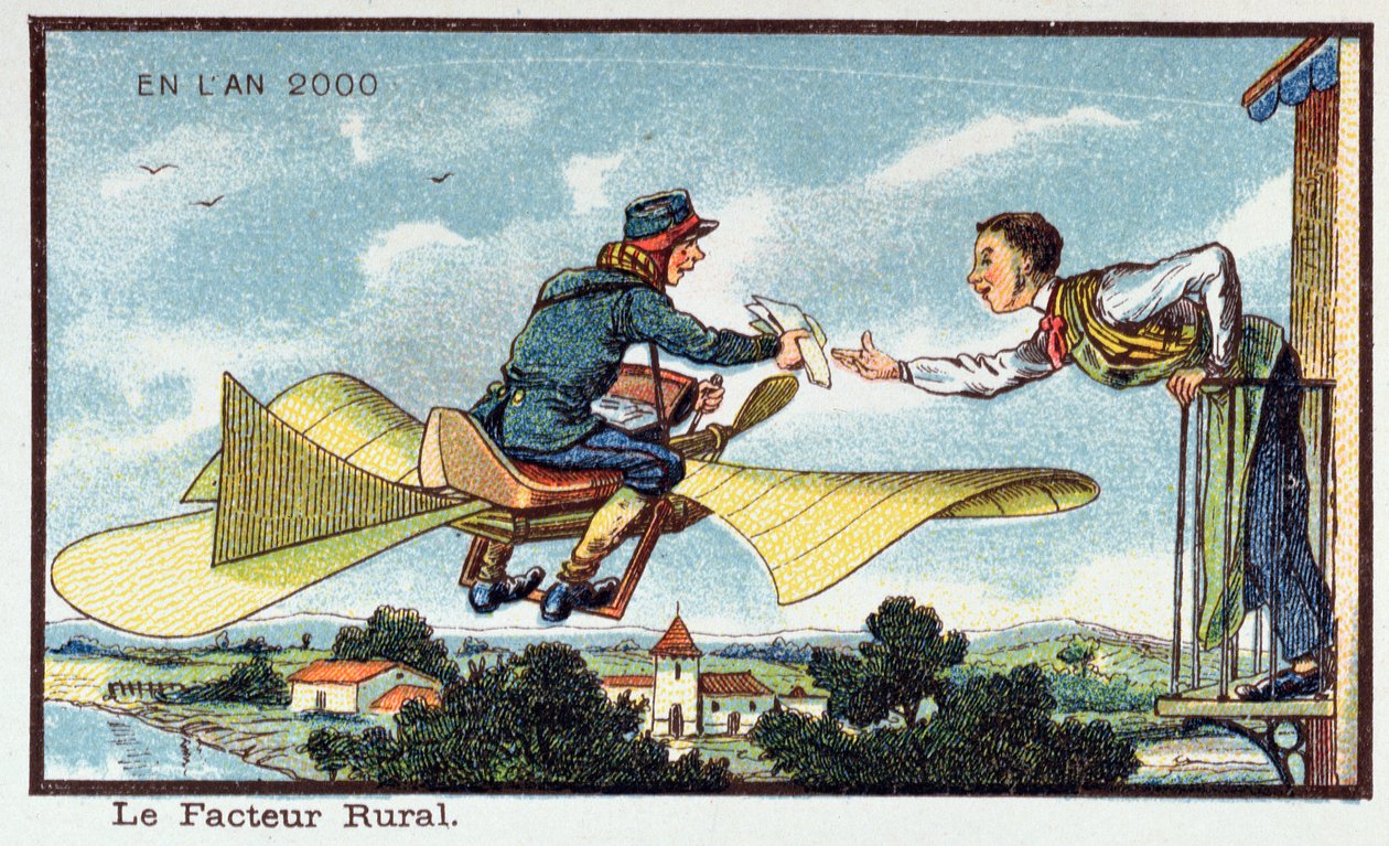 El cartero rural en el año 2000, c. 1913 de French School