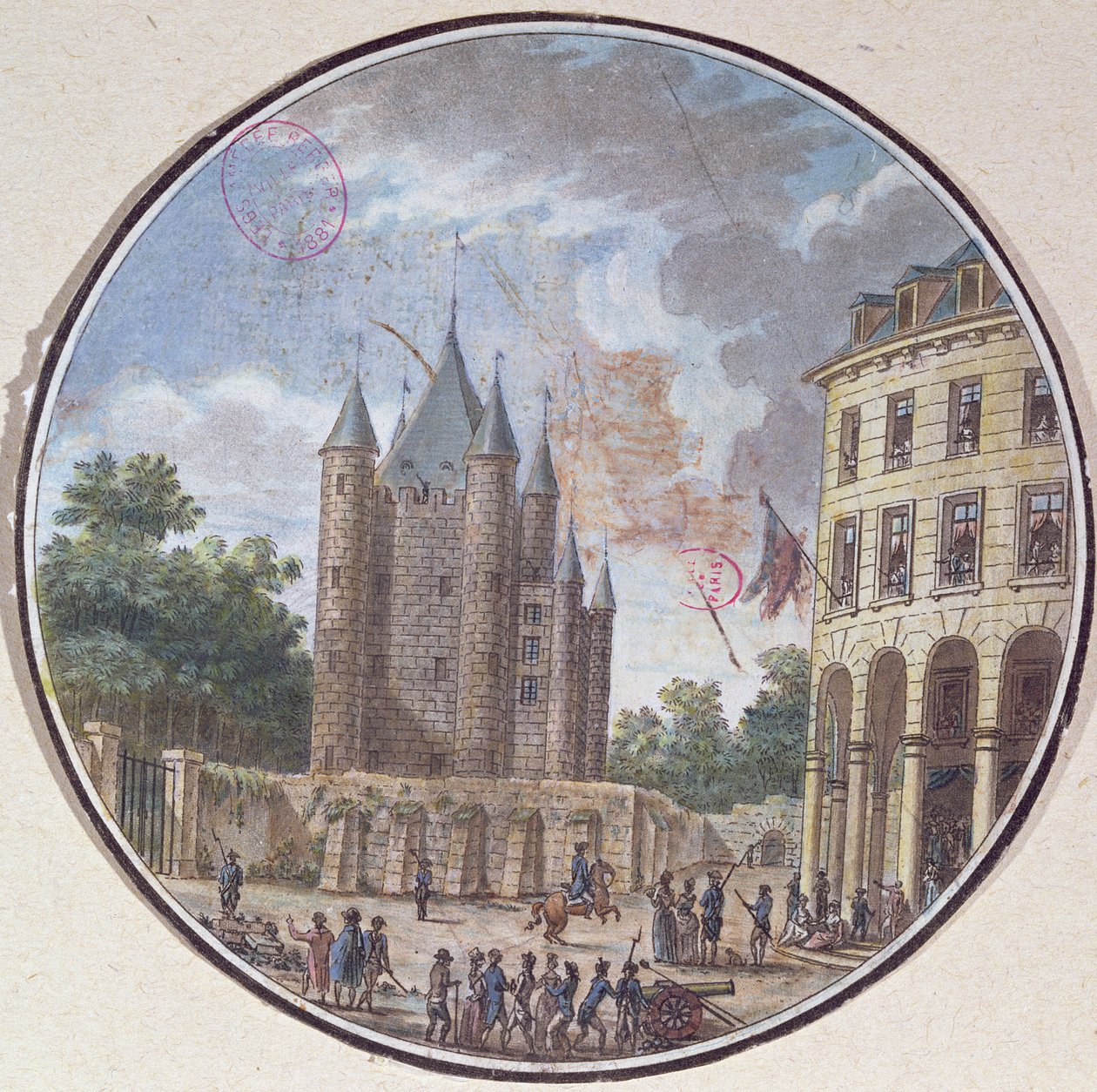 El Donjon del Templo, París de French School